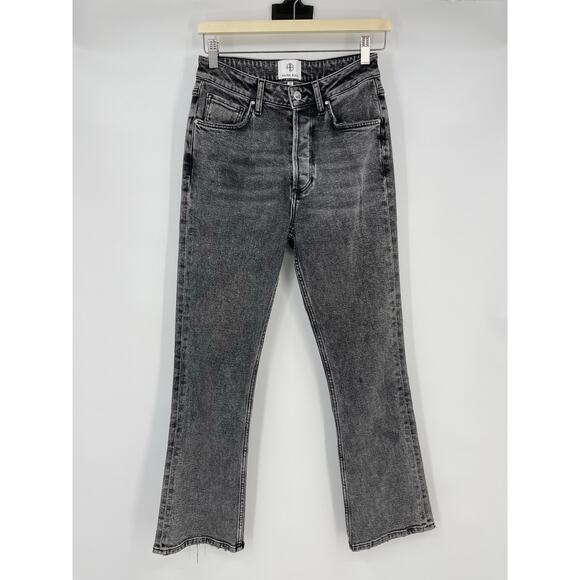 Anine Bing | Lara Jean Charcoal High Rise Ankle Flare 27 - Picture 4 of 13